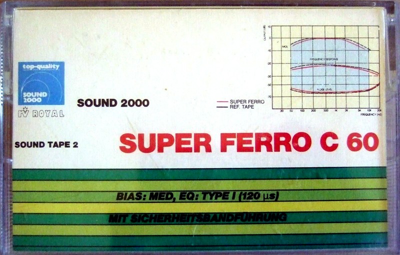 Compact Cassette Sound 2000 Sound Tape 2 60 "RV ROYAL" Type I Normal 1985 Germany