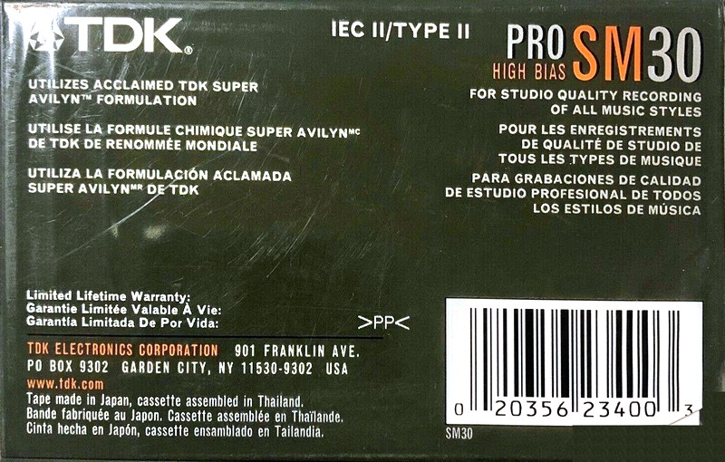 Compact Cassette: TDK  - Pro SM 30