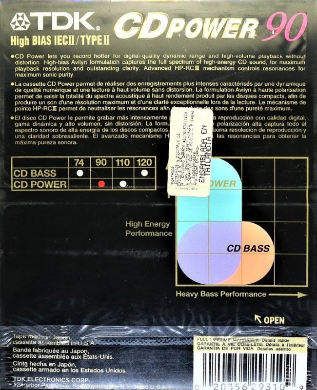 2 pack TDK CD Power 90 Type II Chrome 2001 North America