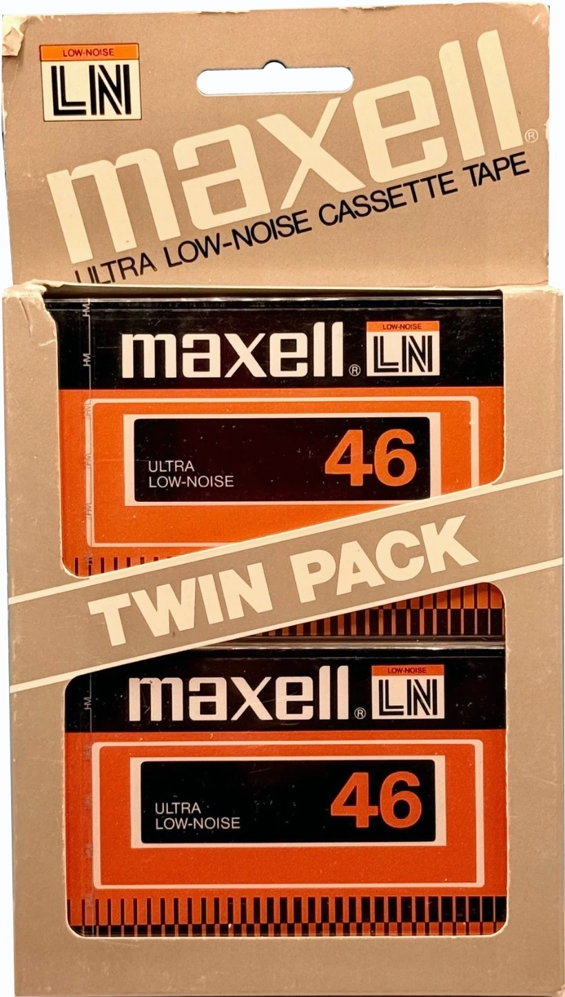 2 pack Maxell LN 46 Type I Normal 1977 USA