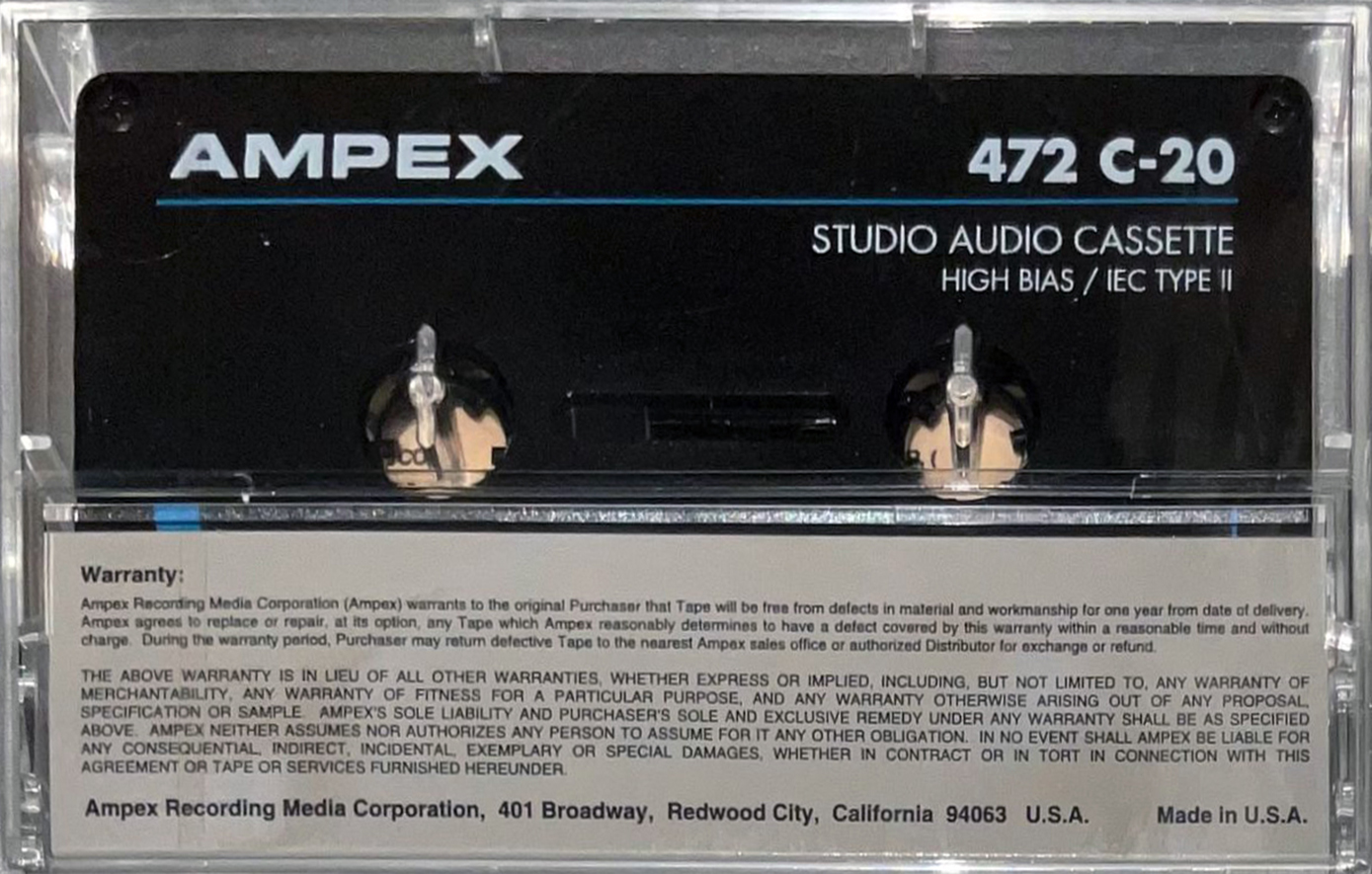 Compact Cassette Ampex 472 20 Type II Chrome 1990 USA