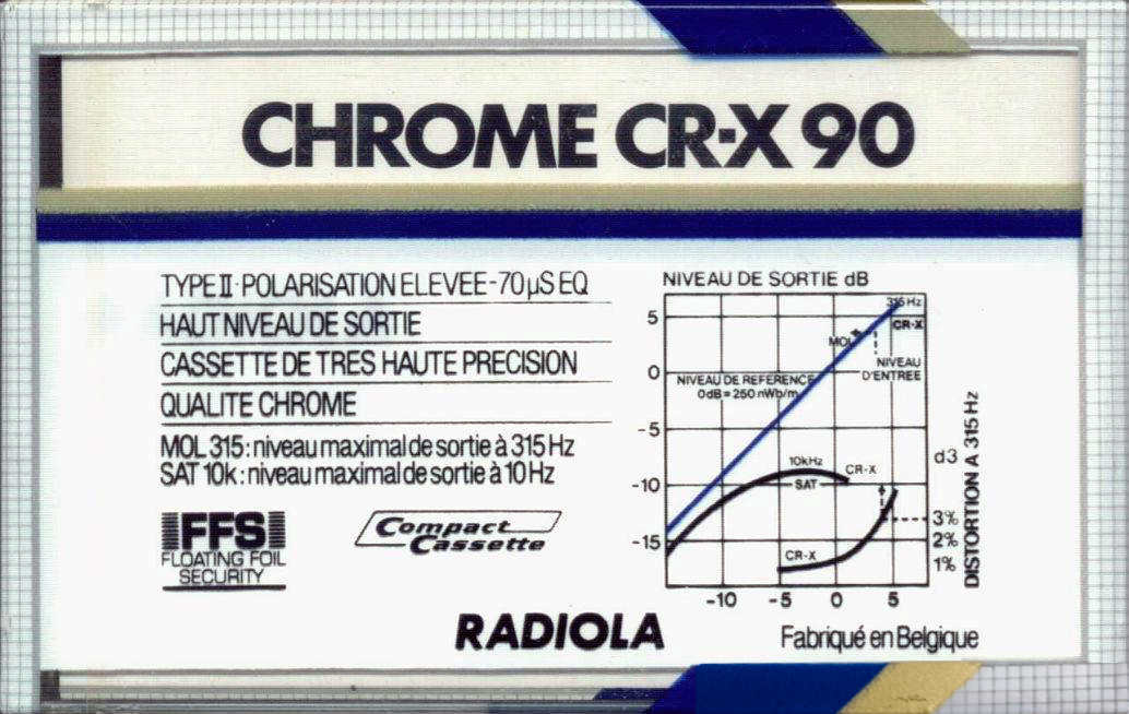 Compact Cassette Radiola CR-X 90 Type II Chrome 1985 Europe