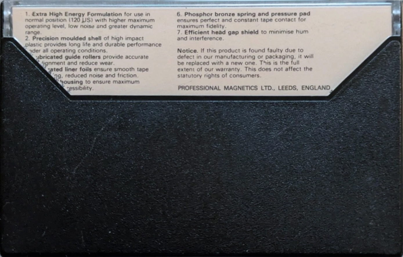 Compact Cassette The Professional Tape 20 Type I Normal England