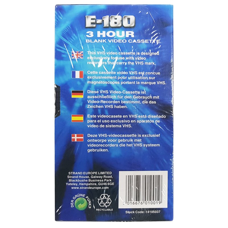 VHS, Video Home System Mr. Video 180 Type I Normal Europe