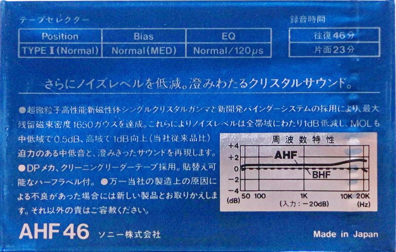 Compact Cassette: Sony  - AHF 46