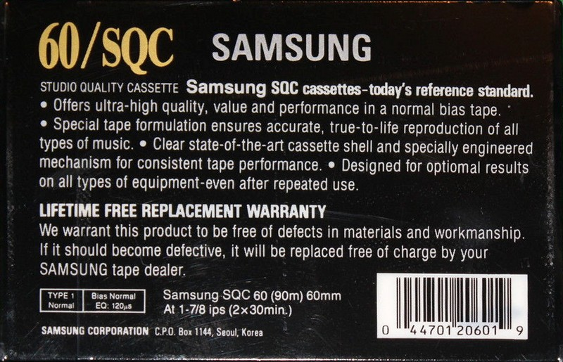 Compact Cassette:  Samsung - SQC 60