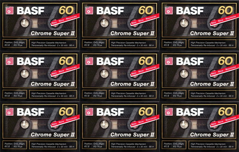 Compact Cassette BASF Chrome Super II 60 Type II Chrome 1989 Germany