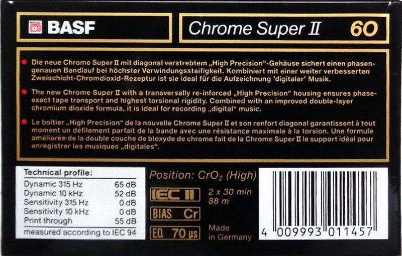 Compact Cassette: BASF  - Chrome Super II 60