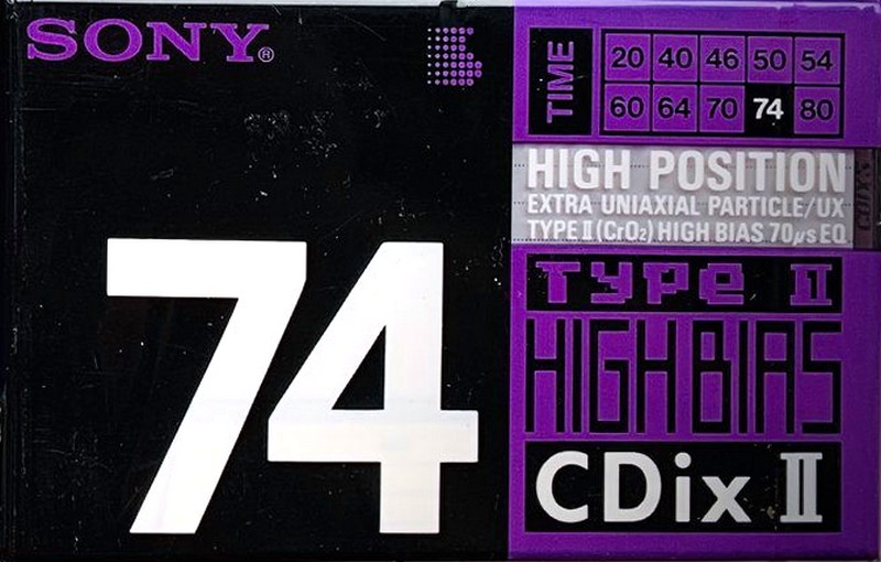 Compact Cassette Sony CDix II 74 Type II Chrome 1990 Japan