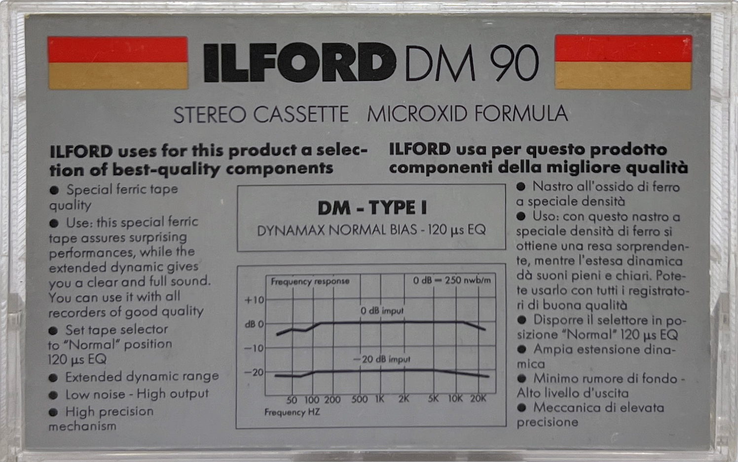 Compact Cassette Ilford DM 90 "Dynamax" Type I Normal 1988 Europe