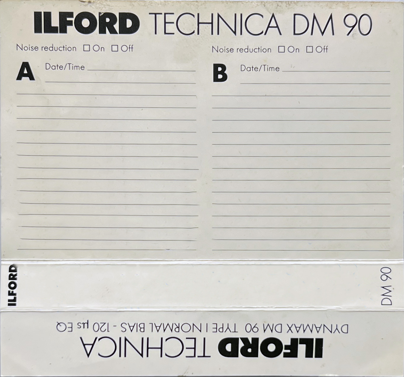 Compact Cassette Ilford DM 90 "Dynamax" Type I Normal 1988 Europe