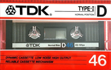 Compact Cassette TDK D 46 Type I Normal 1986 USA