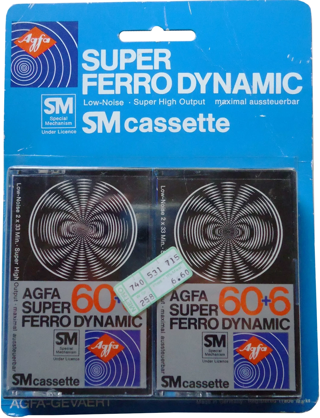 Blister AGFA Super Ferro Dynamic 60+6 Type I Normal 1977 Germany