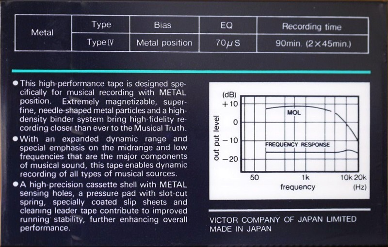 Compact Cassette:  JVC - ME 90