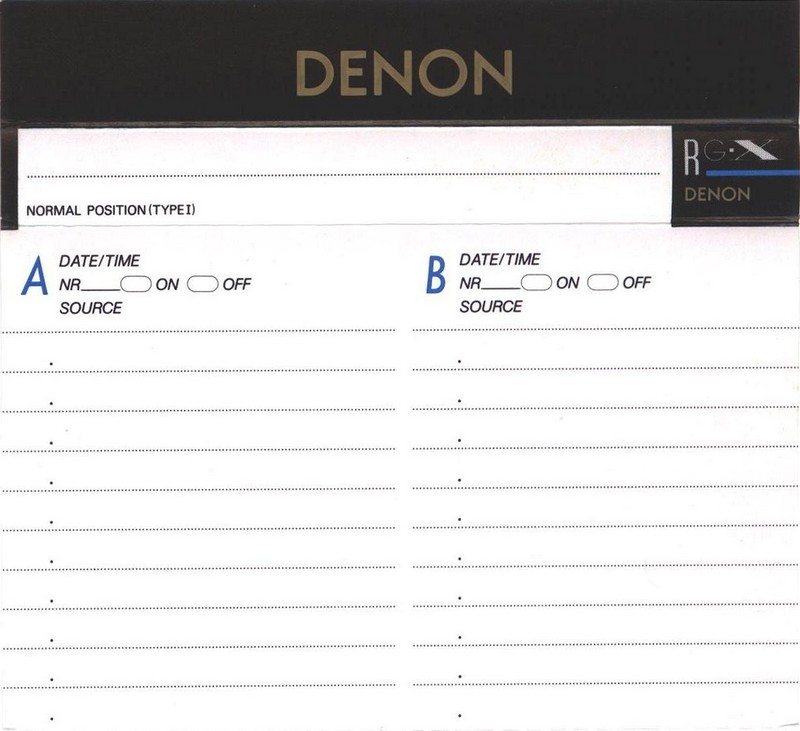 Compact Cassette Denon RG-X 90 Type I Normal 1990 Japan