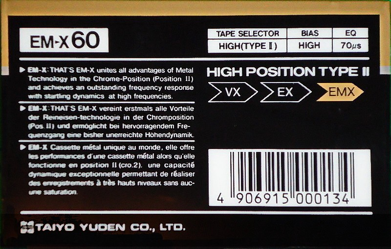 Compact Cassette Thats EM-X 60 Type II Chrome 1987 Europe