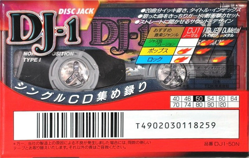 Compact Cassette TDK DJ1 Disc Jack 50 "DJ1-50N" Type I Normal 1996 Japan