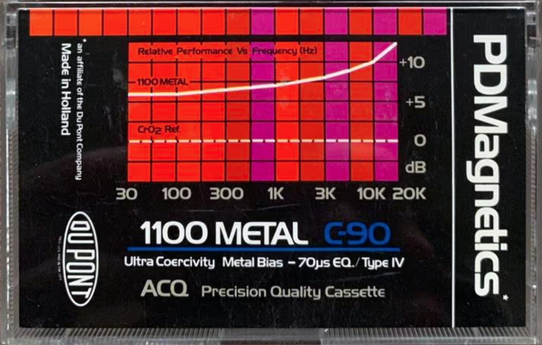Compact Cassette PDM / PDMagnetics 1100 Metal 90 Type IV Metal 1981 Europe
