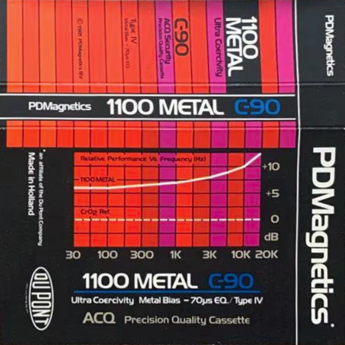 Compact Cassette PDM / PDMagnetics 1100 Metal 90 Type IV Metal 1981 Europe