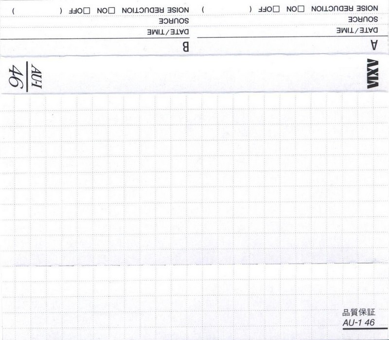 Compact Cassette AXIA AU-I 46 Type I Normal 1991 Japan