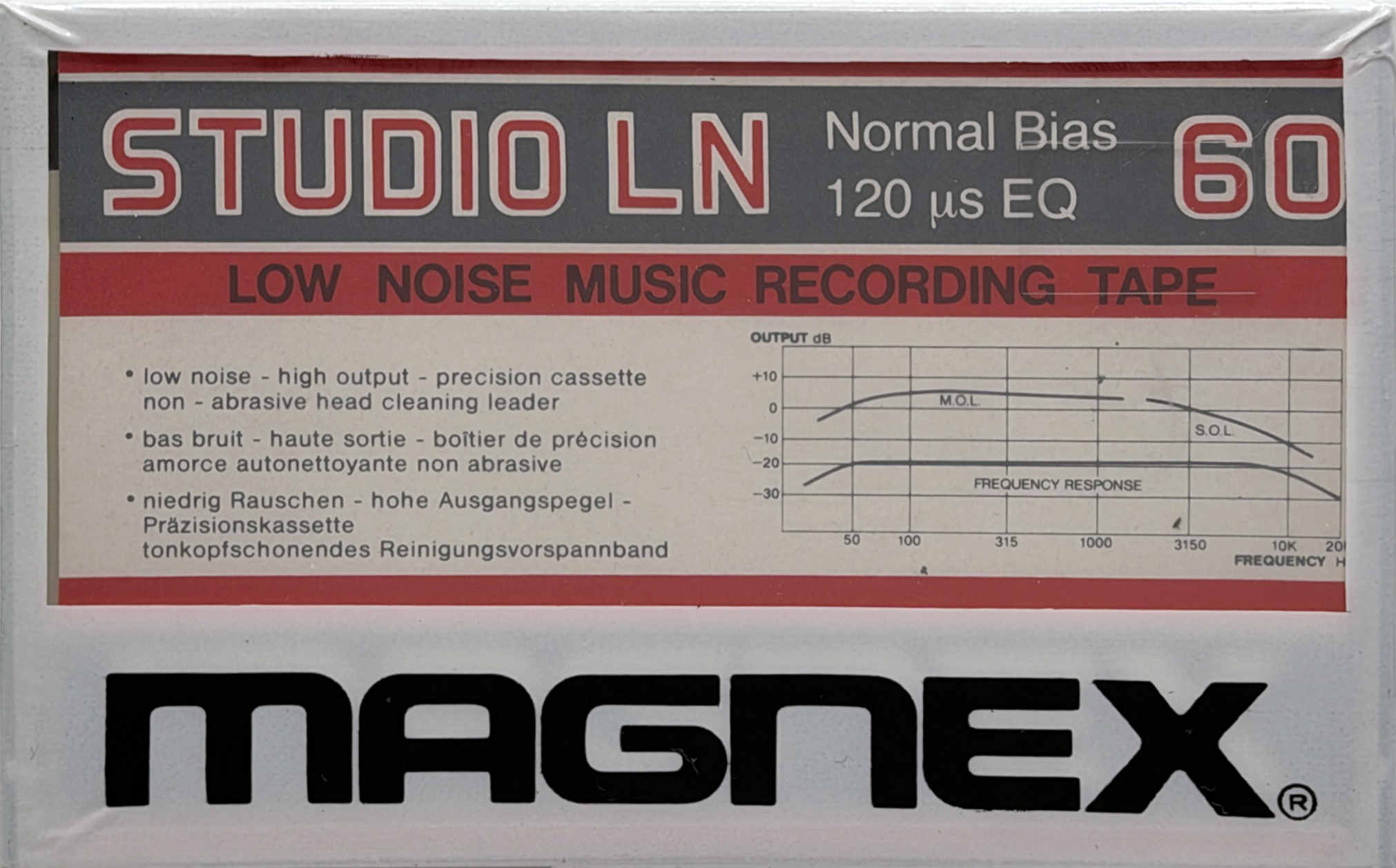 Compact Cassette Magnex Studio LN 60 Type I Normal 1983 Europe