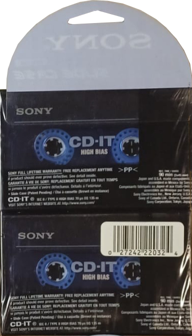 Blister Sony CD-IT 90 Type II Chrome 1998 North America
