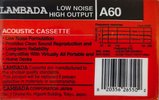 Compact Cassette Lambada 60 "A" Type I Normal USA