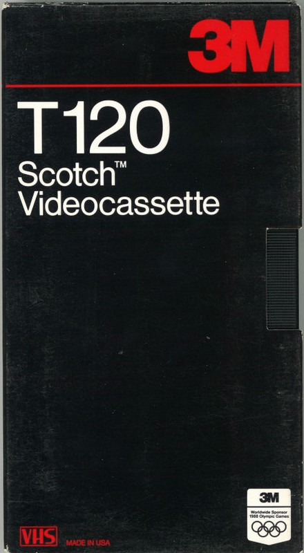 VHS, Video Home System 3M T 120 "T120" Type I Normal 1990 USA