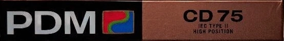 Compact Cassette PDM CD 75 Type II Chrome 1990 Europe