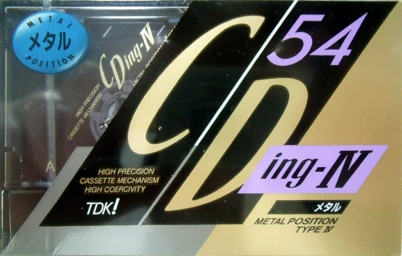Compact Cassette TDK CDing Metal 54 "CDING4-54M" Type IV Metal 1990 Japan