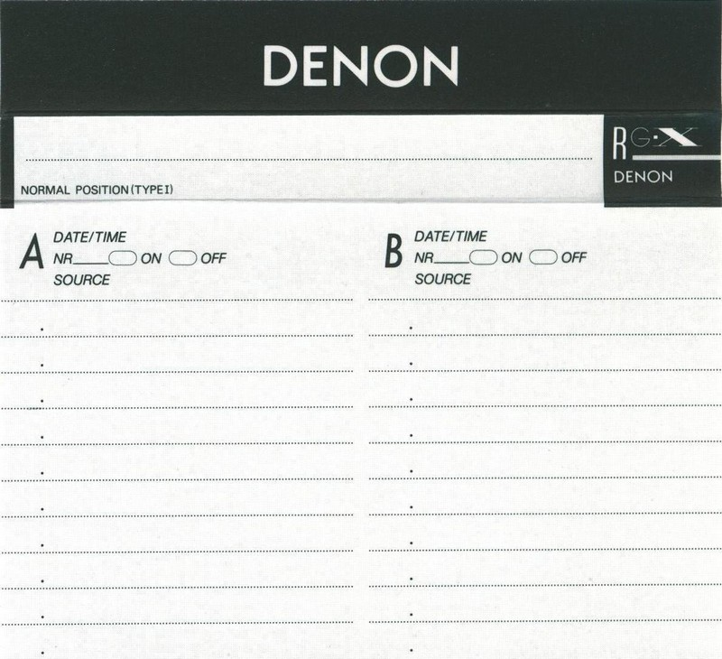 Compact Cassette Denon RG-X 50 Type I Normal 1990 Japan