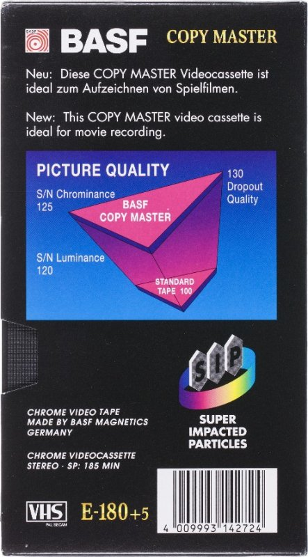 VHS, Video Home System: BASF  - Copy Master 180