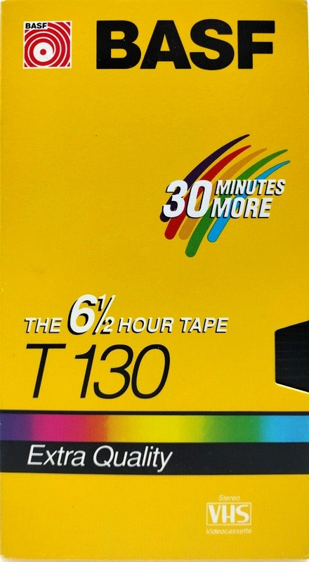 VHS, Video Home System BASF Extra Quality 130 Type I Normal 1989 USA