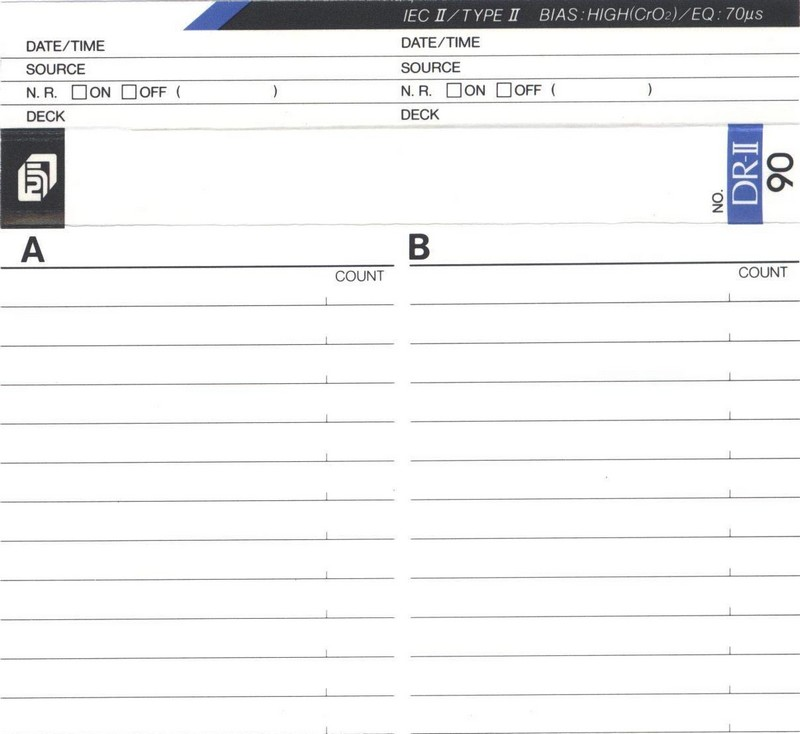Compact Cassette Fuji DR-II 90 Type II Chrome 1989 North America
