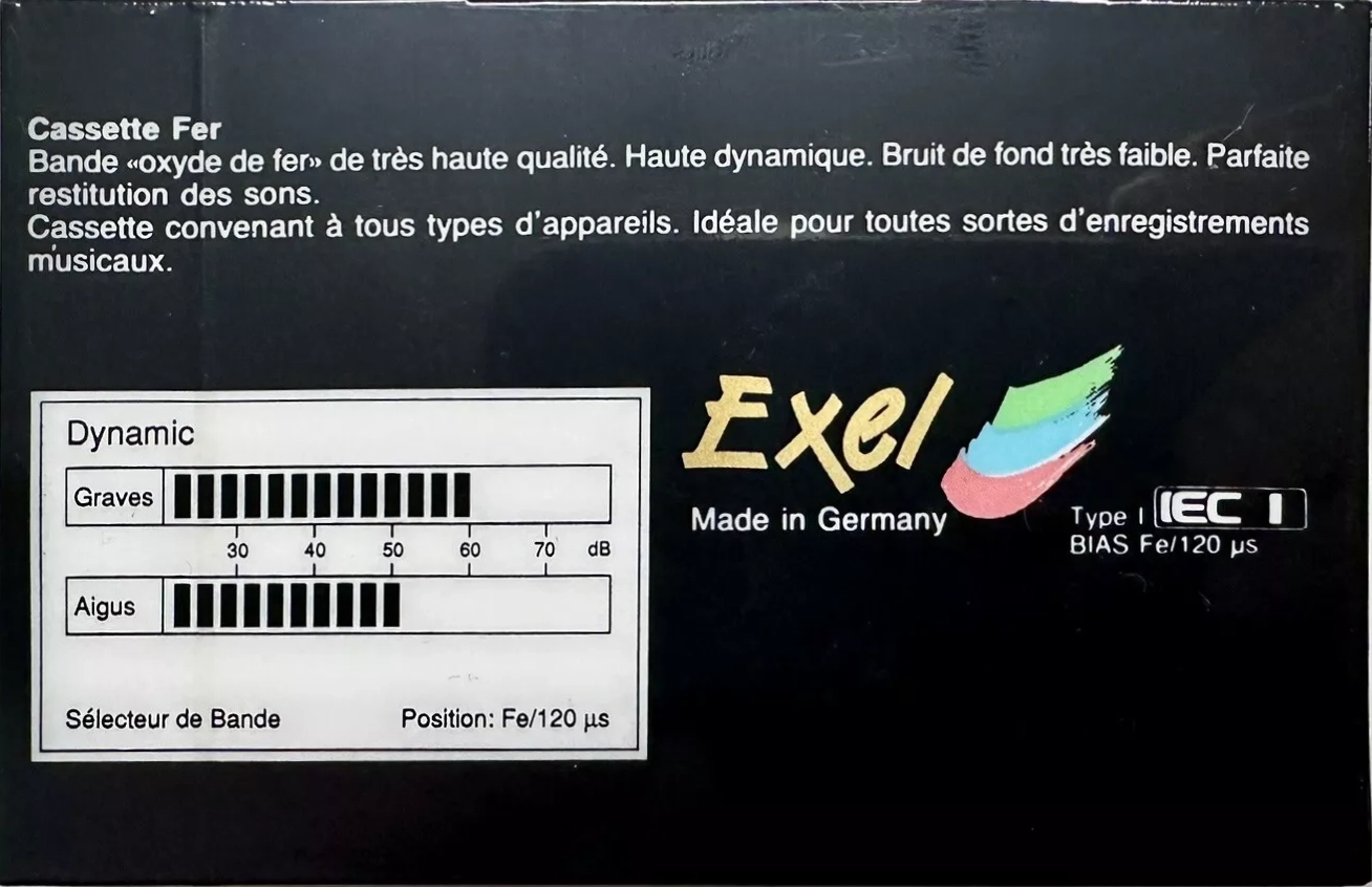 Compact Cassette Exel 90 Type I Normal 1996 France
