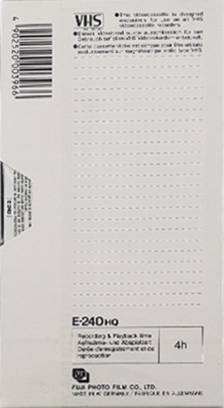 VHS, Video Home System Fuji HQ 240 "E-240HQ" Type I Normal 1987 Europe