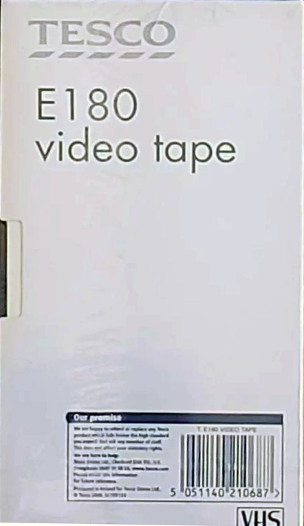 VHS, Video Home System Tesco 180 Type I Normal Europe