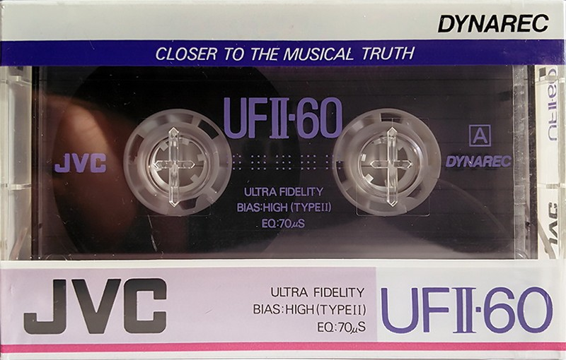 Compact Cassette JVC UFII 60 "Dynarec" Type II Chrome 1988 North America