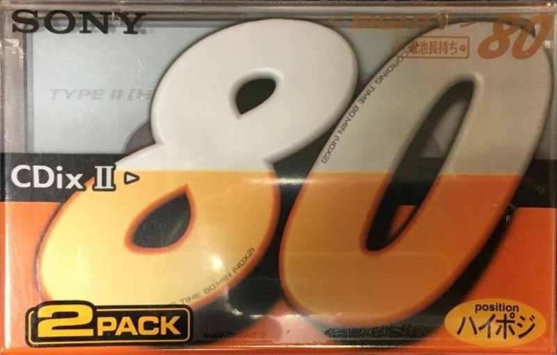 2 pack Sony CDix II 80 "2C-80CDX2E" Type II Chrome 1997 Japan