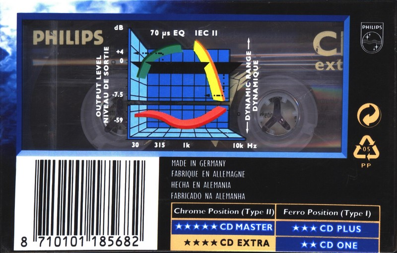 Compact Cassette Philips CD Extra 60 Type II Chrome 1997 Europe