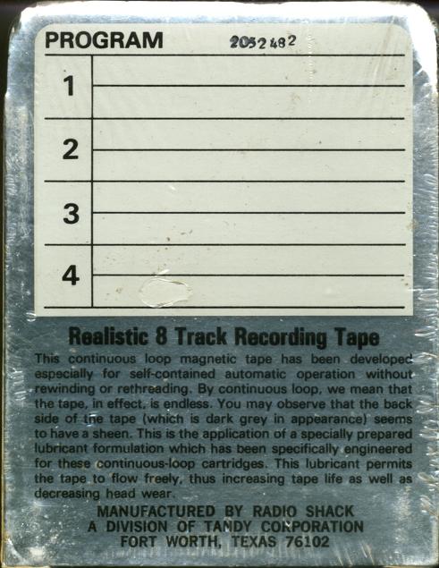 TRACK-8 Realistic Supertape 90 Type I Normal 1973 USA
