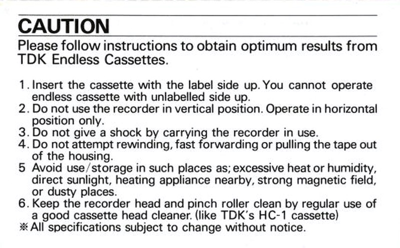 Compact Cassette: TDK  -  6