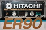 Compact Cassette Hitachi ER 90 Type I Normal 1985 North America