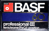 Compact Cassette BASF Professional III 60 Type III Ferro Chrome 1976 USA
