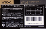 Compact Cassette TDK SR 54 "SR-54K" Type II Chrome 1989 Japan