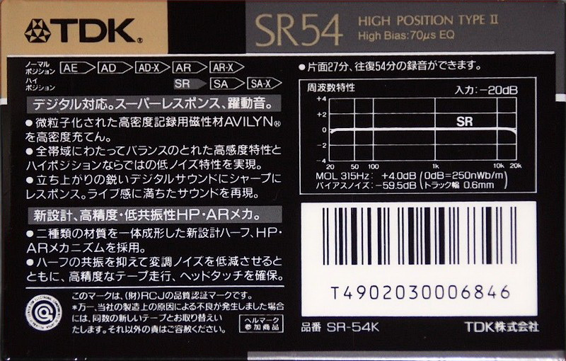 Compact Cassette: TDK  - SR 54