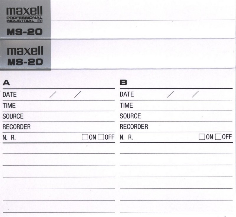 Compact Cassette Maxell Studio Tape MS 20 Type II Chrome 1997 USA