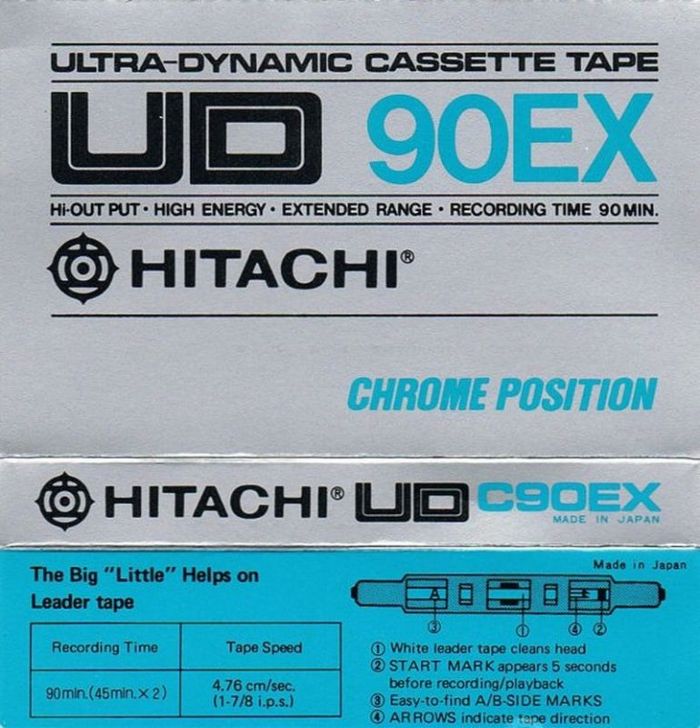 Compact Cassette Hitachi UD 90 "C90EX" Type II Chrome 1977 USA