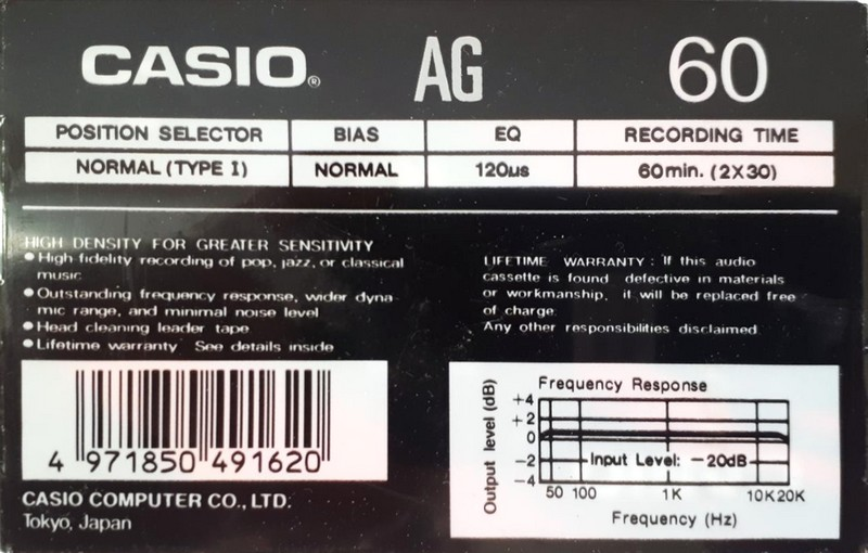 Compact Cassette: GoldStar / LG Casio - AG 60