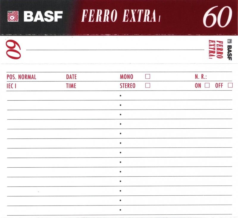 Compact Cassette: BASF  - Ferro Extra I 60